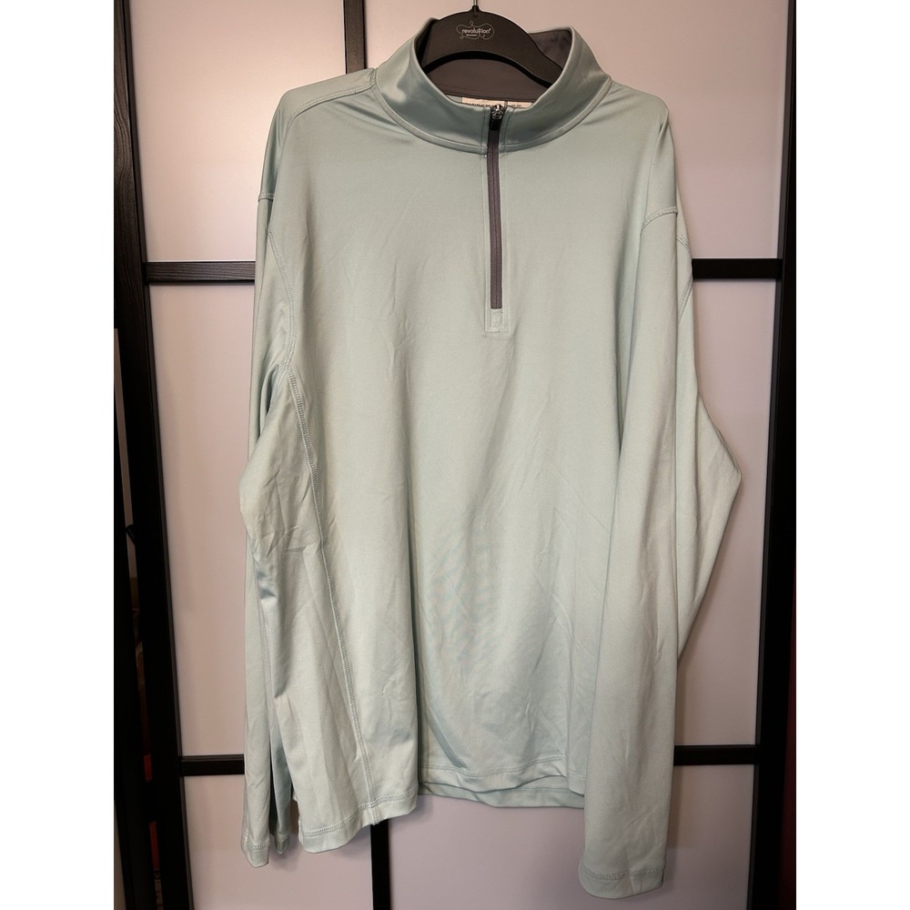 Rorie Whelan Golf‎ Pullover Men's Sz XXL Stretch Active 1/4 Zip Light Green